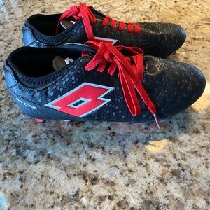 Lotto Black Soccer Cleats with Red Accents